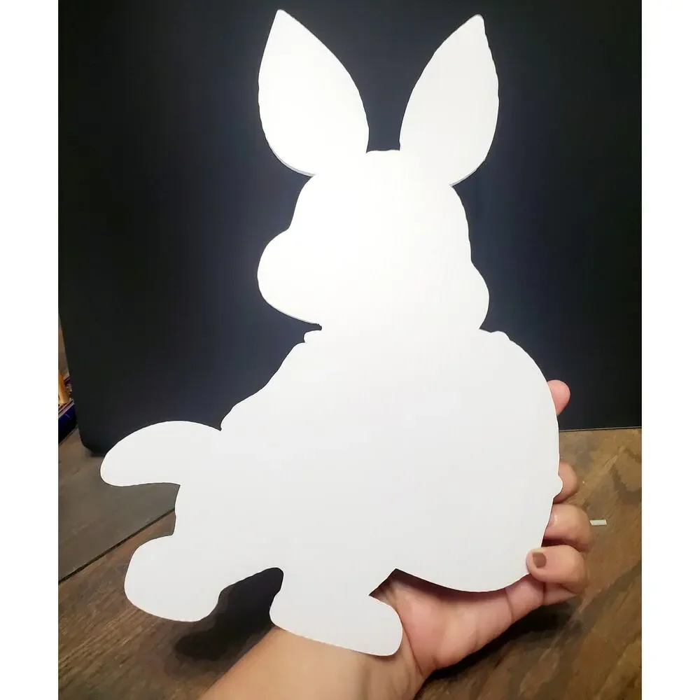 Easter bunny w brown vest & basket w eggs, yard, lawn sign, wreath, crafts DIY